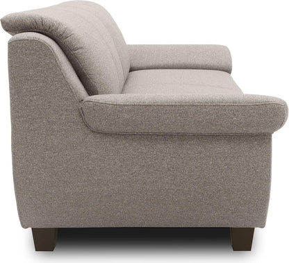 DOMO. collection Panama 3 Seater Sofa 3-Seater Couch Set 3-2-1 Taupe 207 cm