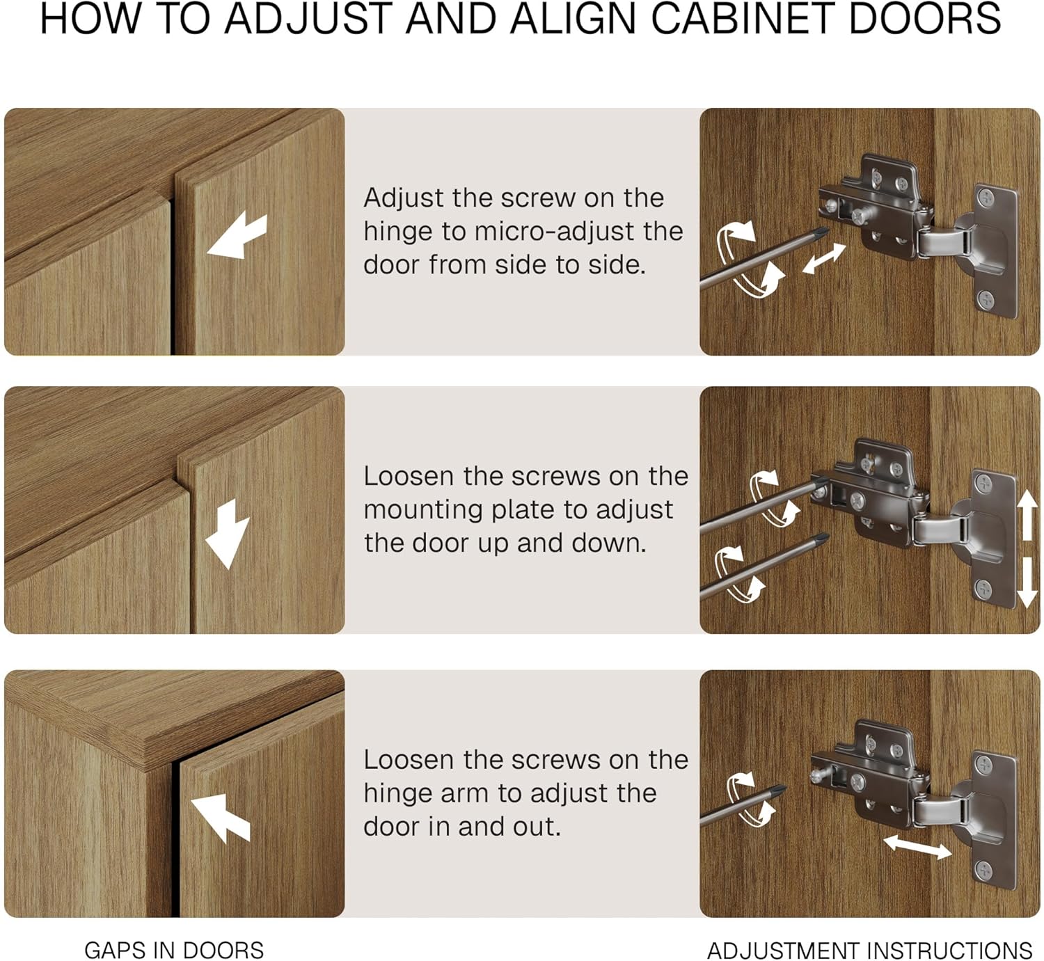 BELLEZE 65 Inch Fluted Buffet Cabinet with Storage, Symmetrical Arc Accent Sideboard Large Console Table for Dining Room, Kitchen, and Living Room (Camel)