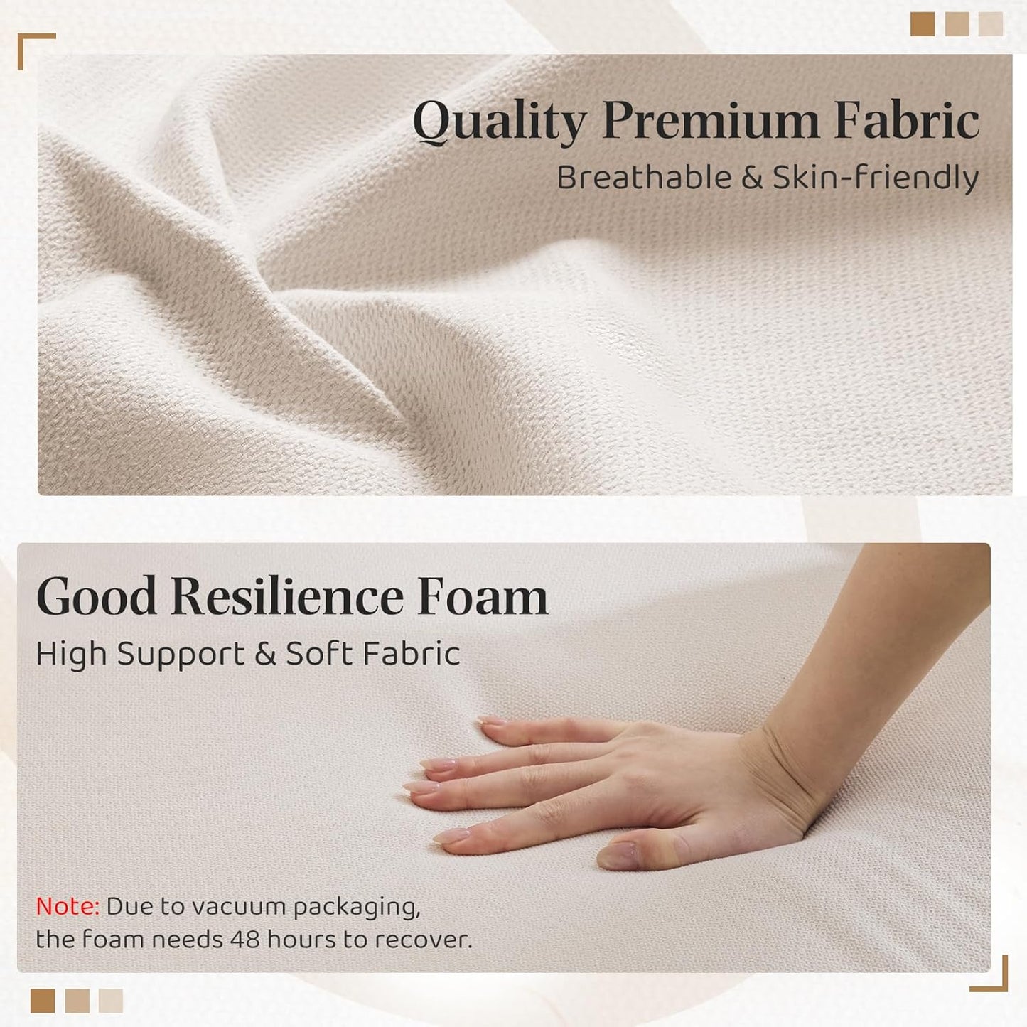 Bezseller Oversized Accent Chair, 33.5'' Wide Seat Comfy Armchair with 2 Pillows, Upholstered Big Reading Chair, Modern Single Sofa Chair for Living Room Bedroom Apartment Office, Beige