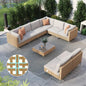 Grand patio 7-Piece Wicker Patio Furniture Set, Boho Outdoor Conversation Set Sectional Sofa with Water Resistant Thick Cushions and Coffee Table, Cream