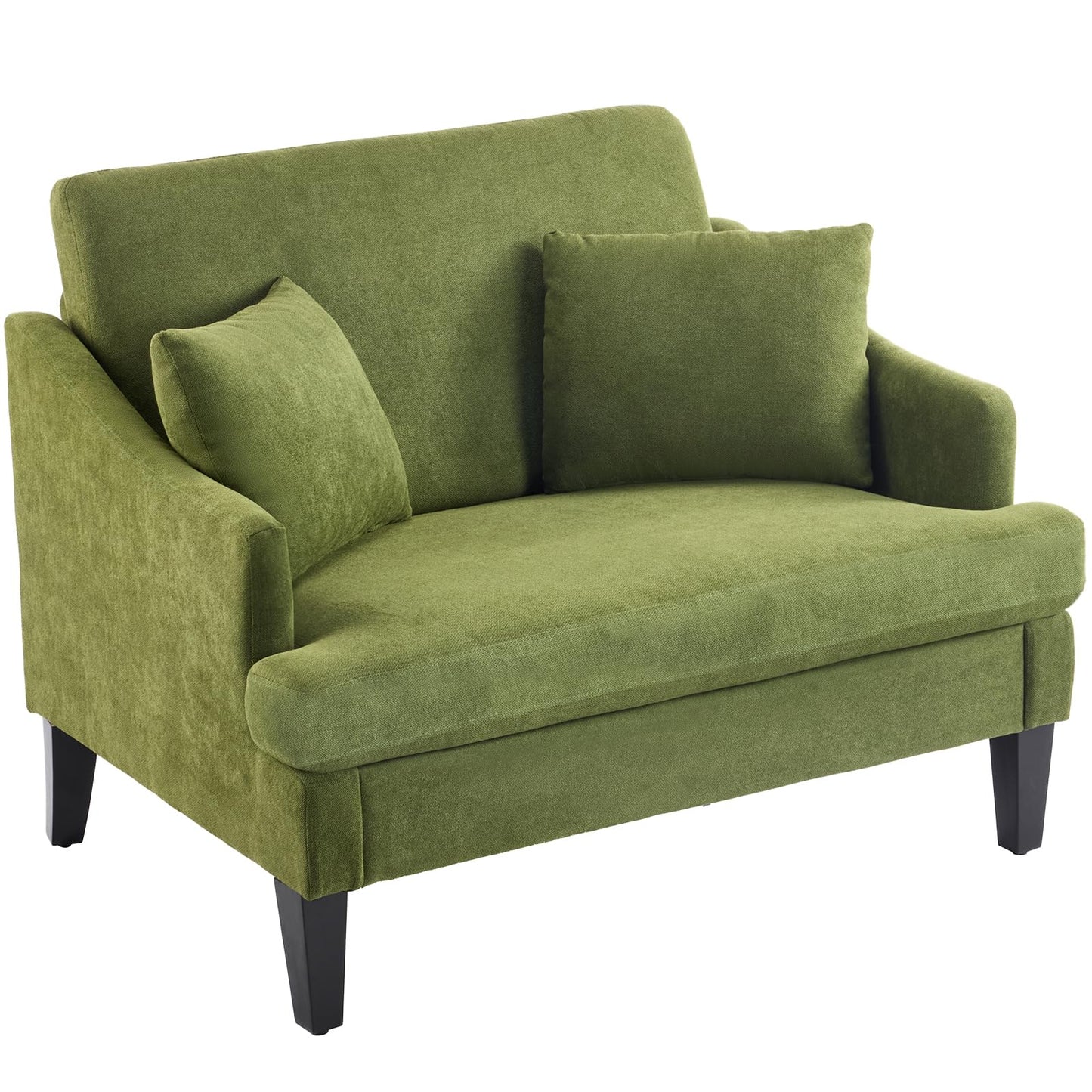 Bezseller Oversized Accent Chair, 33.5'' Wide Seat Comfy Armchair with 2 Pillows, Upholstered Big Reading Chair, Modern Single Sofa Chair for Living Room Bedroom Apartment Office, Beige