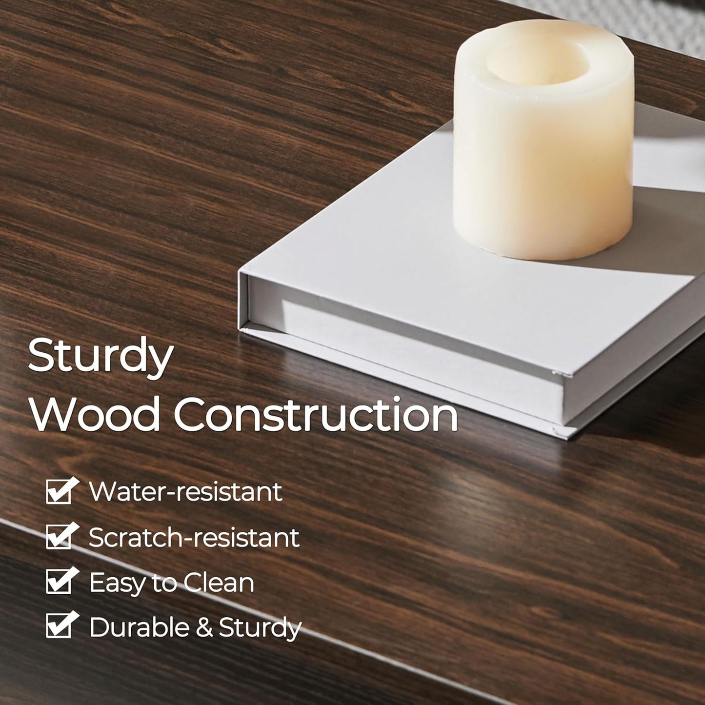 Yaheetech Lift Top Coffee Table with Hidden Compartment and Storage Shelf, Rising Tabletop Dining Table for Living Room Reception Room, 38.6in L, Espresso