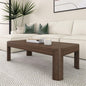 Plank+Beam Small Forma Coffee Table, Solid Wood 40 Inch Modern Coffee Table with Shelf, Contemporary Center Table with Storage Space, Rectangle Tea Table with Storage, Pecan