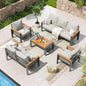 Aoxun Aluminum Patio Furniture Set 7 Seats, Oversized Outdoor Sectional with Washable Thick Cushions, Coffee Table and Waterproof Cover, Patio Conversation Sets for Porch, Balcony, Deck
