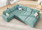 HONBAY Sectional Sleeper Sofa Pull Out Couch, U Shaped Sectional Couch with Storage Chaise, Sofa Bed for Living Room, Beige