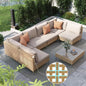Grand patio 7-Piece Wicker Patio Furniture Set, Boho Outdoor Conversation Set Sectional Sofa with Water Resistant Thick Cushions and Coffee Table, Cream