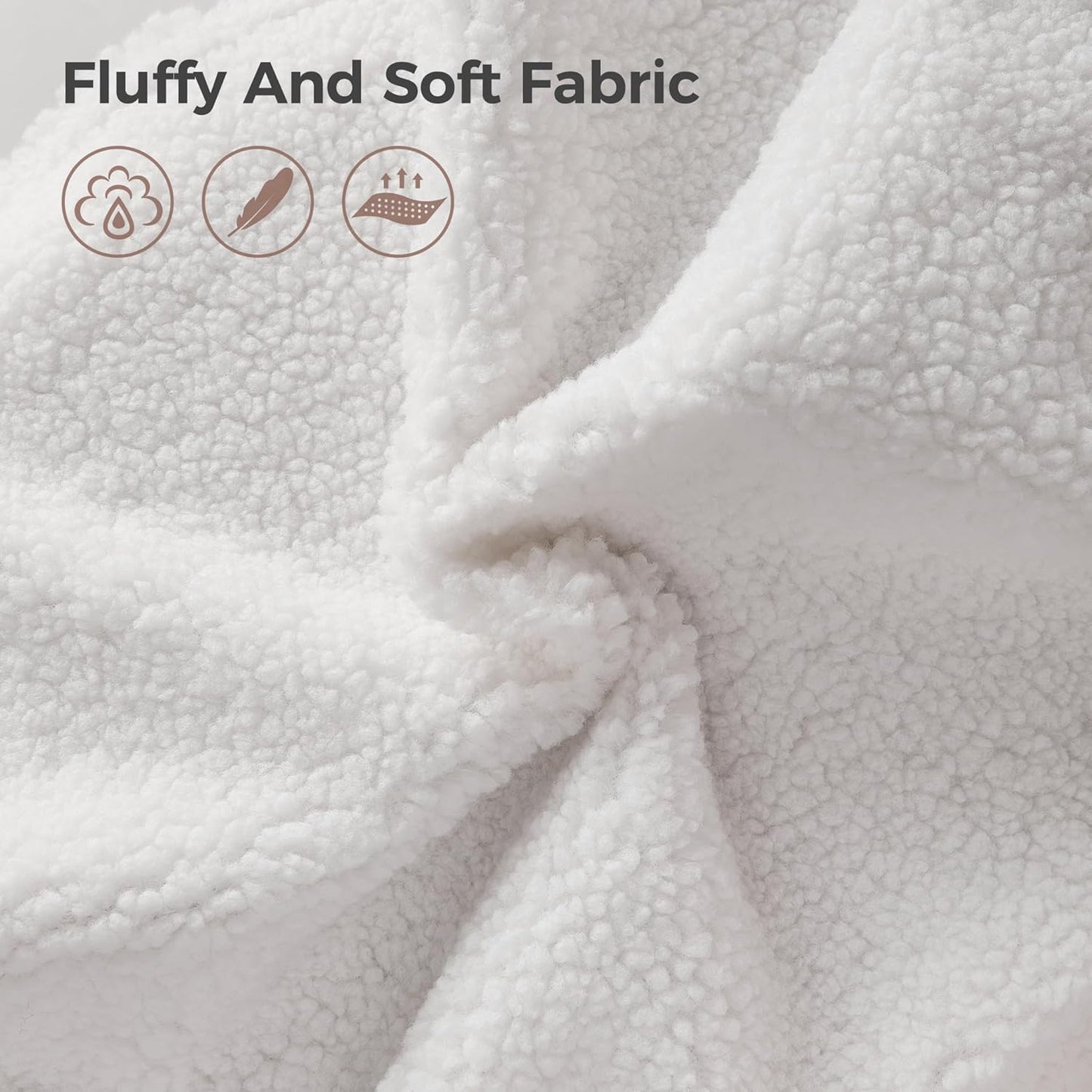 Mondeer Armchair, Single Lounge Sofa with Side Pocket with Metal Legs, Cosy Faux Lambskin Fabric, Modern, for Living Room, Bedroom, Study, 63 x 75 x 75 cm, White