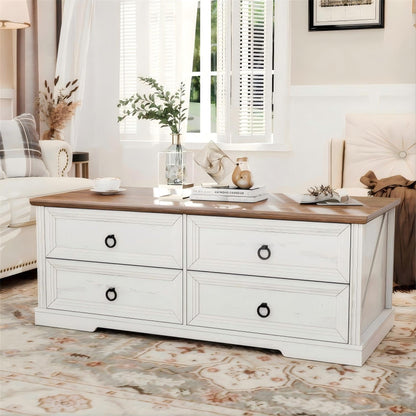 Coffee Table 39 in Rustic Center Table with X-Design Wooden Pedestal for Living Room, Space Saving, Rectangle Home Office Tea Accent Table for Apartment, Dark Oak Black