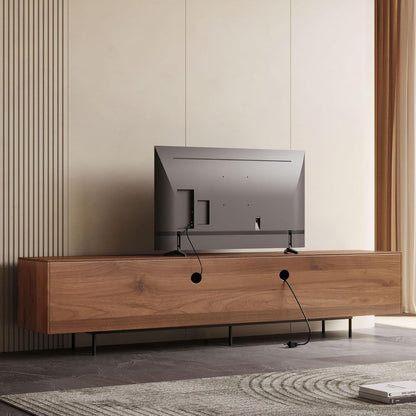 Mid Century Modern TV Stand for 80+ Inch TVs, 94.48" Walnut Console with Ample Storage – Stylish Entertainment Center for Living Room or Bedroom