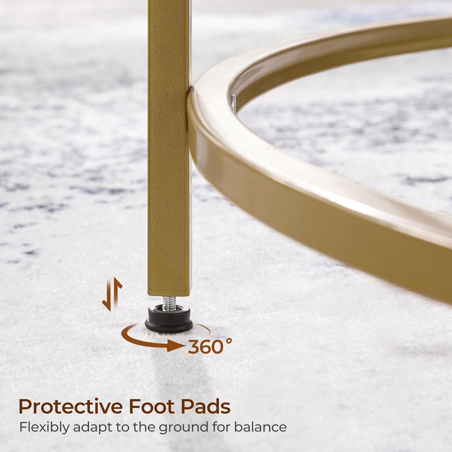 Yaheetech Gold Glass Coffee Table for Living Room, 27.6" Round Glass Coffee Table with Metal Frame, Circle Coffee Table for Home, Office, Apartment