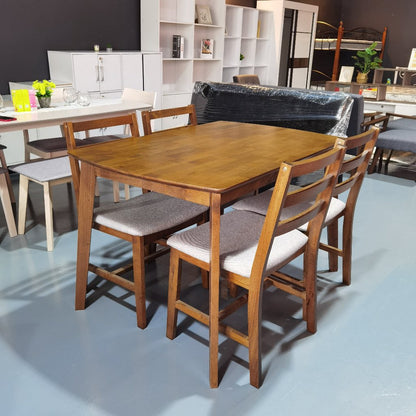 SOLID WOOD 1+4 DINING TABLE SET Dining Table & Chair