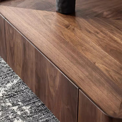 Modern Walnut Dark Wood Frame Metal Living Room Tea Table Coffee Table