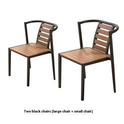 Small Apartment Household Simple Square Outdoor Solid Wood Dining Table Chairs