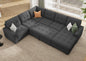 HONBAY Sectional Sleeper Sofa Pull Out Couch, U Shaped Sectional Couch with Storage Chaise, Sofa Bed for Living Room, Beige