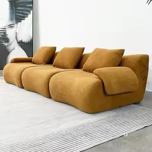 Living Room Sofa 2 3 Seater Velvet Compression Foam Sectional Sofa Set