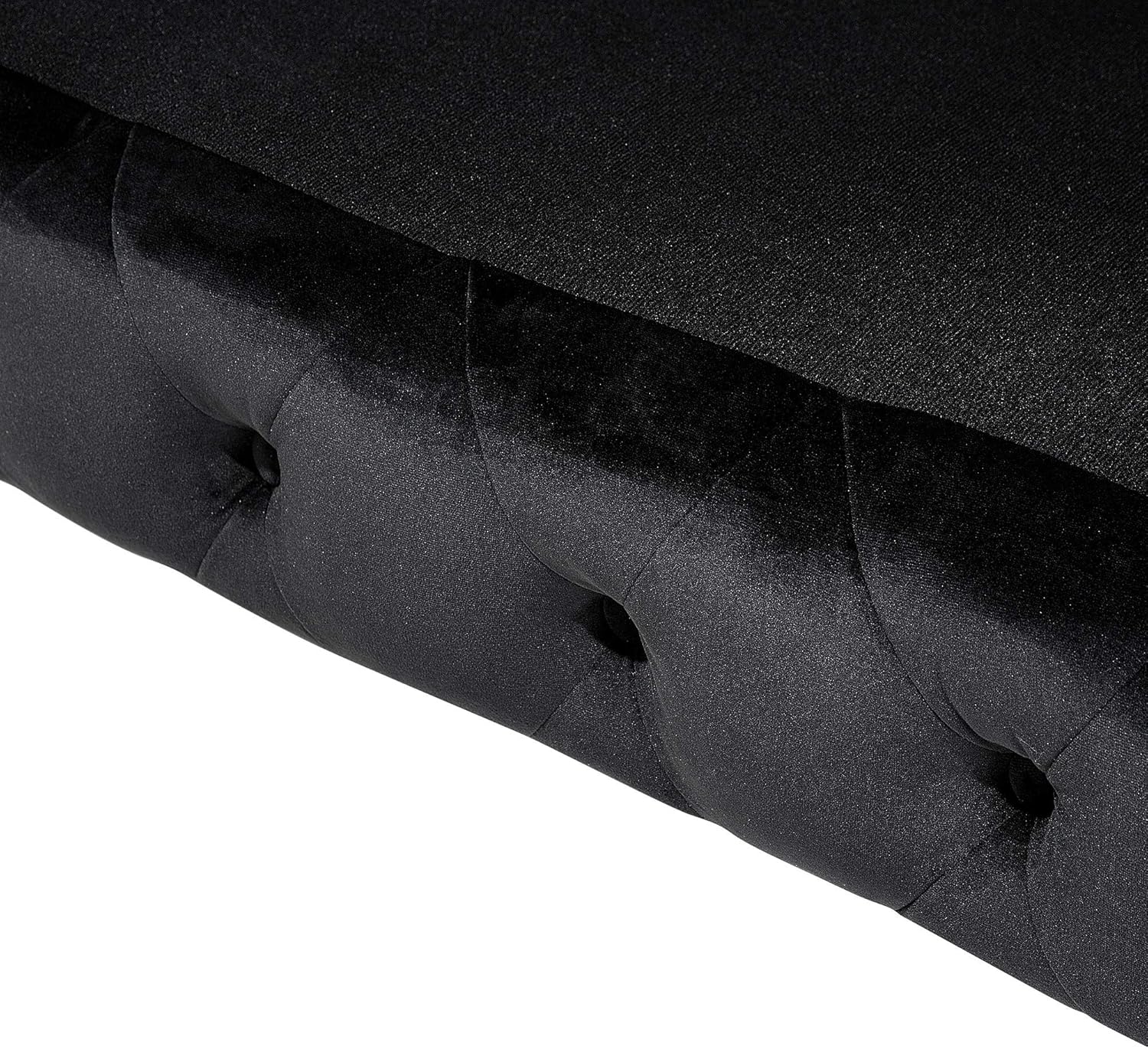 Beliani Chesterfield Style Classic Upholstered Sofa Velvet Fabric Black Sotra