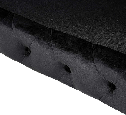 Beliani Chesterfield Style Classic Upholstered Sofa Velvet Fabric Black Sotra