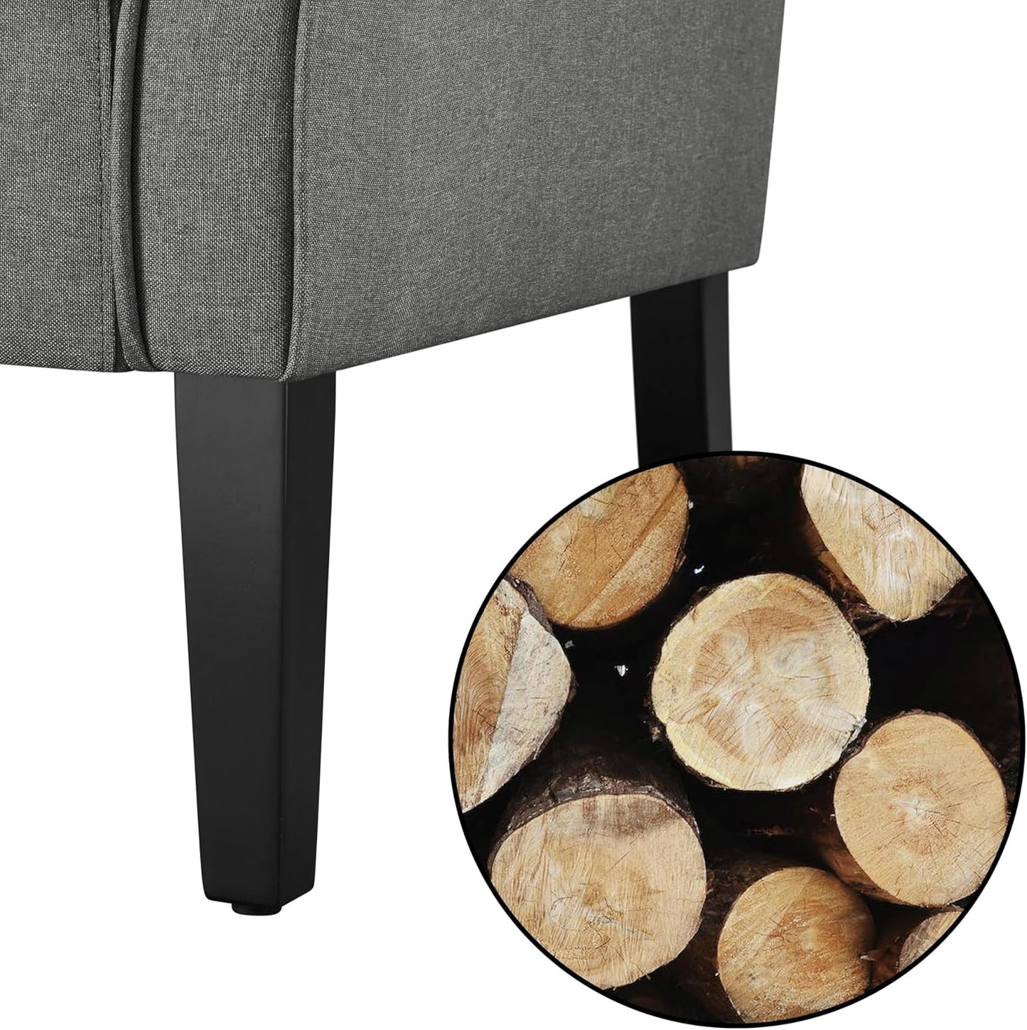 Yaheetech Wingback Chair Modern Wooden Legs Armchair Upholstered TV Chair with Armrests Single Sofa Seat Comfort Dark Grey