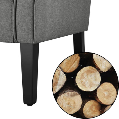 Yaheetech Wingback Chair Modern Wooden Legs Armchair Upholstered TV Chair with Armrests Single Sofa Seat Comfort Dark Grey