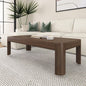 Plank+Beam Small Forma Coffee Table, Solid Wood 40 Inch Modern Coffee Table with Shelf, Contemporary Center Table with Storage Space, Rectangle Tea Table with Storage, Pecan