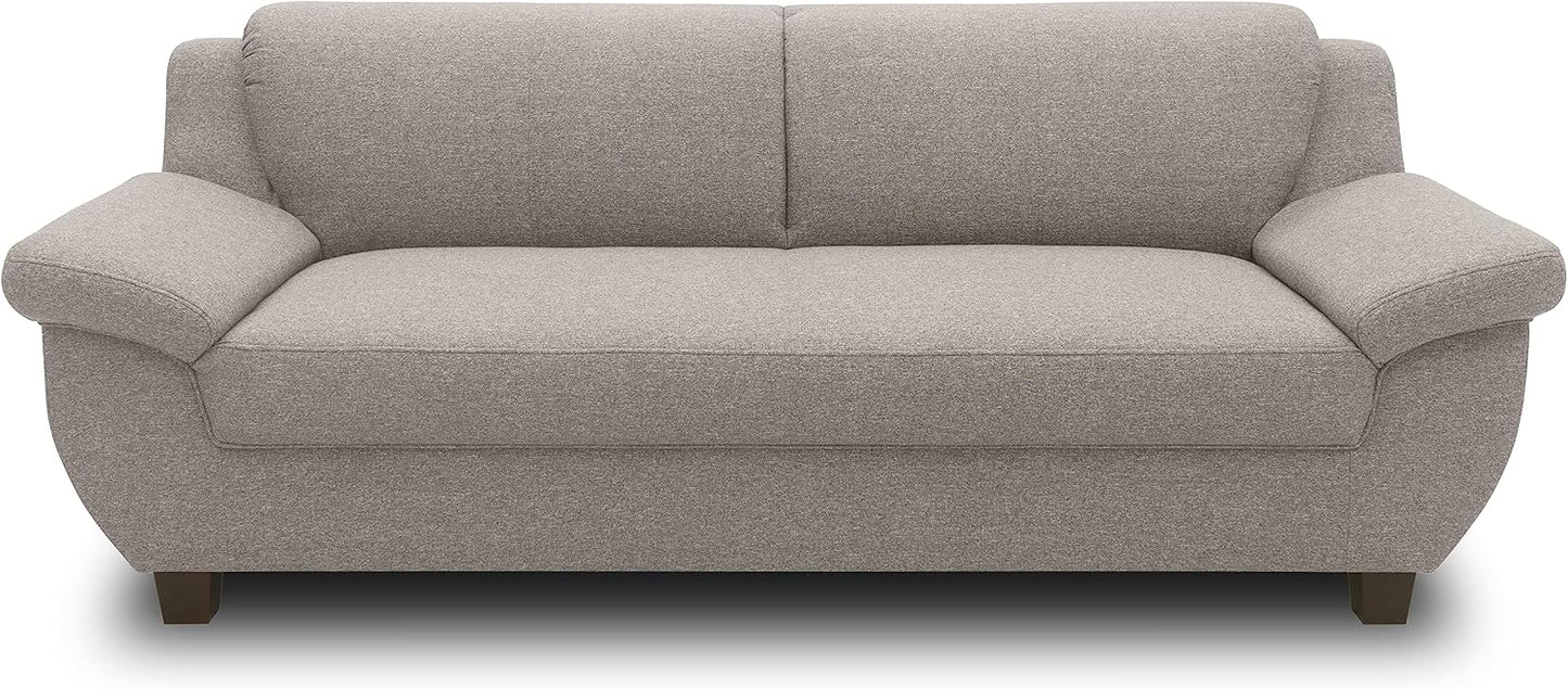 DOMO. collection Panama 3 Seater Sofa 3-Seater Couch Set 3-2-1 Taupe 207 cm