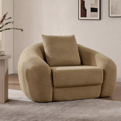 SICOTAS 90.6" Curved Convertible Sofa Couch Bed for Living Room Futon Cloud Boneless Sleeper Sofa Pull Out Floor Couch with Deep Seat Modern 3 Seater Foam Bed No Assembly for Bedroom Apartment, White