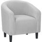 Yaheetech Accent Barrel Chair, Boucle Fabric Club Chair, Furry Sherpa Elegant Armchair with Cozy Soft Padded, Suitable for Living Room Bedroom Reception Room Office, Ivory
