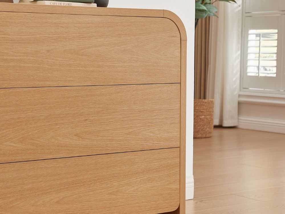 Home Furniture  Oak Wooden Chest of Drawer Storage Drawer Cabinet 3 Chest of Drawers