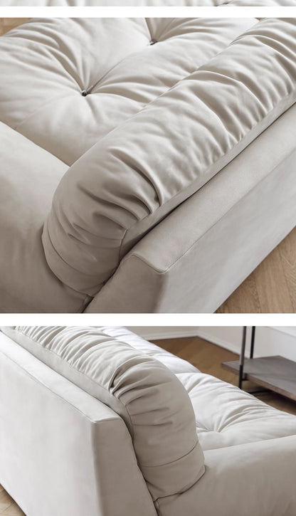 Cloud Down Fabric Sectional Sofa Set for Small Living Room Flats-Rectangle Shape