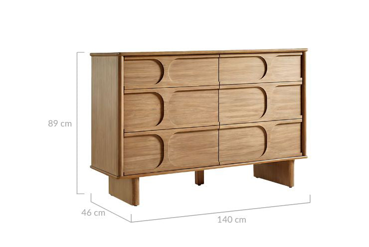 6 Wooden Chest of Drawers Living Room Furniture Console Table Storage Cabinet