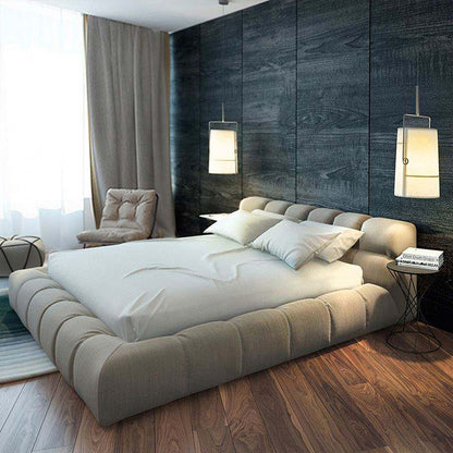 Cloud Bed European Full Queen King Size White Tufted Upholstered Wooden Bed Soft Style Bedroom