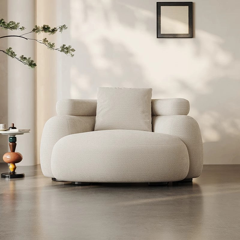 Design Single Person Sofa Italian Minimalist Modern Fabric Sofa Chair Balcony Hotel Apartment Villa Living Room Sofa