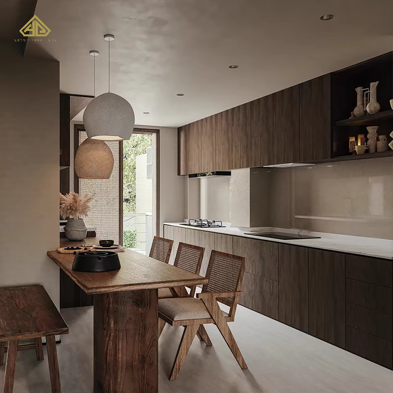 Custom Modern Design Uv Lacquer Kitchen Cabinets for Apartment Project