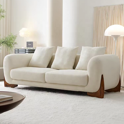 Living Room Lounge 2 Seater Sofa Sectional Couch Lambswool Fabric Scandinavian Upholstered Sofas