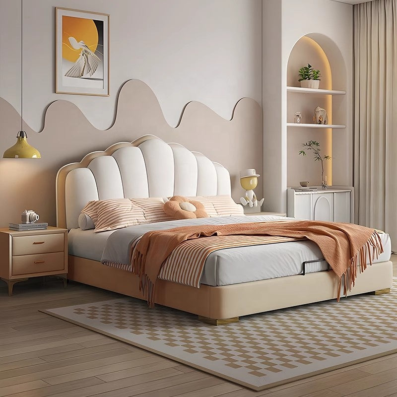 Modern Luxury French Style King Size  and Queen Size Girl Style Leather Bed