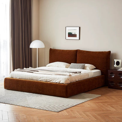 Comfortable Furniture Wooden Queen Bed Frame Fabric Upholstered king Size Bed