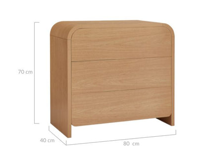 Home Furniture  Oak Wooden Chest of Drawer Storage Drawer Cabinet 3 Chest of Drawers