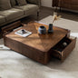 Modern Walnut Dark Wood Frame Metal Living Room Tea Table Coffee Table