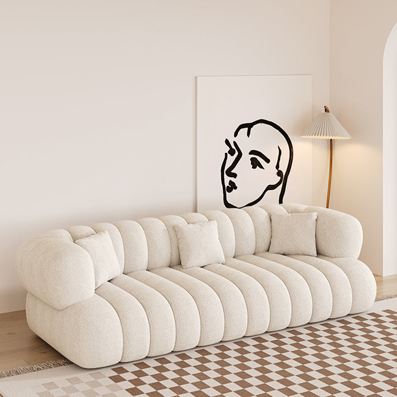 Fabric Sofa Small Apartment Living Room Lamb Velvet Cotton Candy Home Minimalist Sofa