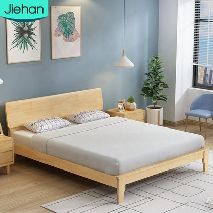 Solid Wood Designs king Queen Size Bed Room Set Modern Bedroom Furniture Wood Bed with Storage