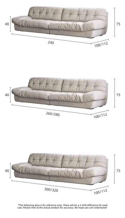 Cloud Down Fabric Sectional Sofa Set for Small Living Room Flats-Rectangle Shape
