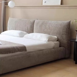 Comfortable Furniture Wooden Queen Bed Frame Fabric Upholstered king Size Bed