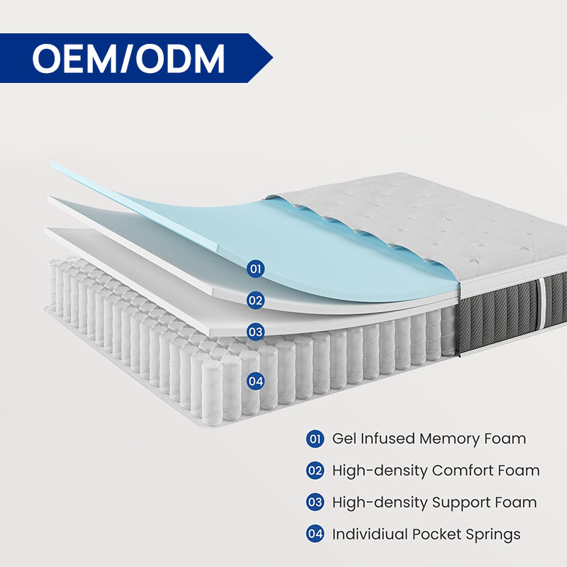 Mattress Double Memory Foam Hybrid Mattress with Pocket Spring Mattress