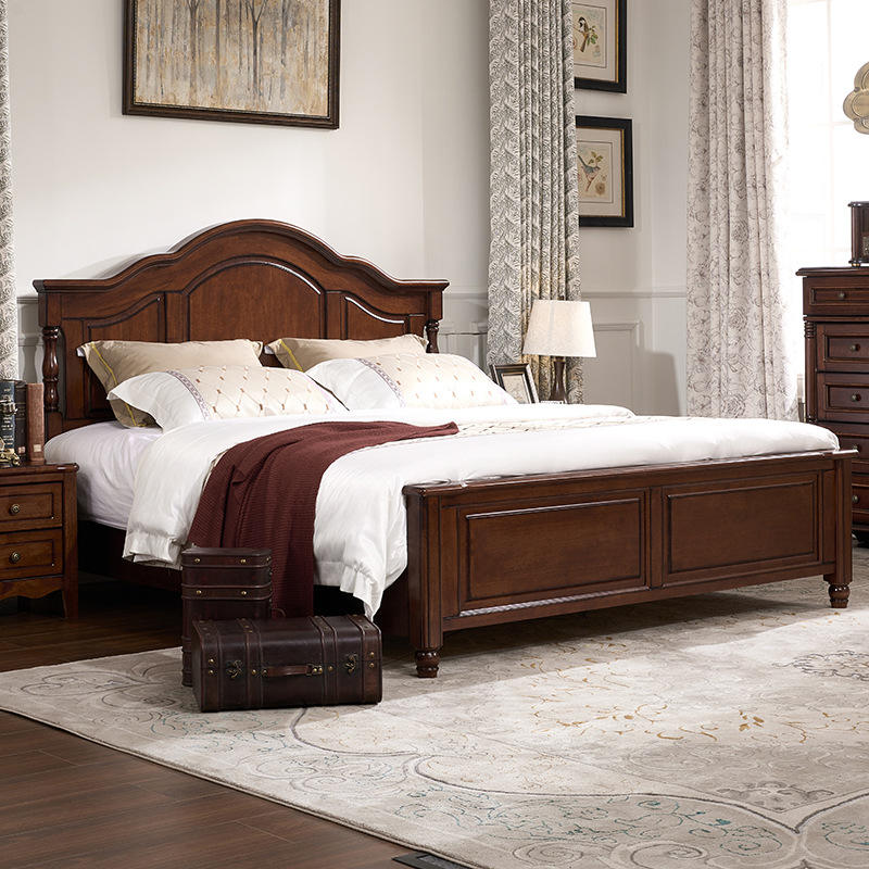 Bedroom Furniture Solid Mahogany Wood 1.8 Meter & 1.5 Meter Beds for King & Queen Size