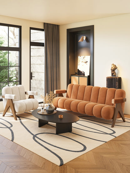 Home Furniture Double Fabric Sofa Set Convertible Bed