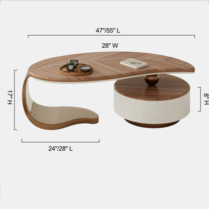 Coffee Table Cocktail Tea Table Wood Desktop Metal Legs Coffee Table for Living Room