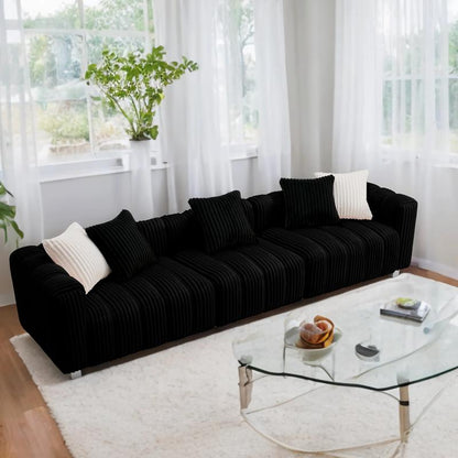 Durable Fabric Sofa with 5 Pillows 3-Seater Sectional Sofa