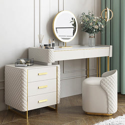 Wooden LED Vanity Desk Storage Storage Home Furniture Bedroom Luxury Dressing Table With Mirror and Drawers
