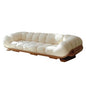 Cloud Wooden Sofa Living Room Luxury Cream Style Large Flat Fabric Solid Wood Sofa