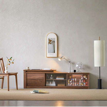 Handcrafted Solid Wood Telescopic Living Room Home Furniture TV Cabinet